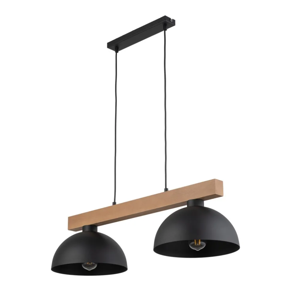 Lampa Wisząca OSLO Czarny Metalowe Klosze 2xE27