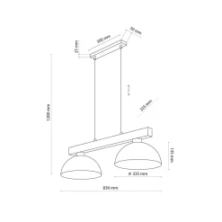 Lampa Wisząca OSLO Czarny Metalowe Klosze 2xE27
