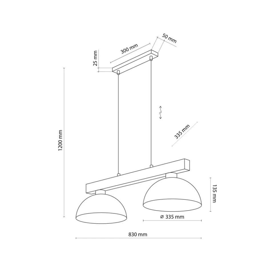 Lampa Wisząca OSLO Czarny Metalowe Klosze 2xE27