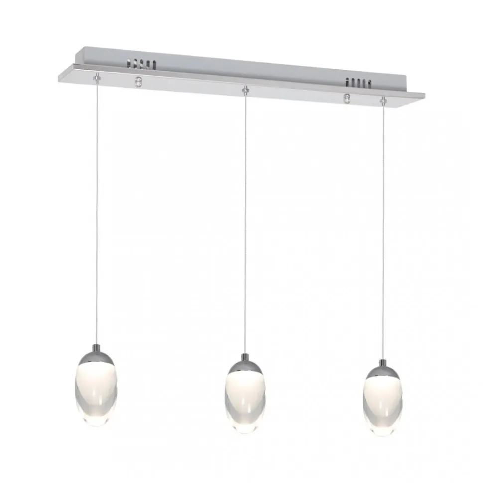 Lampa Wisząca OVO Srebrny Szklane Klosze 15W LED