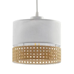 Lampa Wisząca PAGLIA Biały Boho Abażur 1xE27 20cm