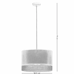 Lampa Wisząca PAGLIA Biały Boho Abażur 1xE27