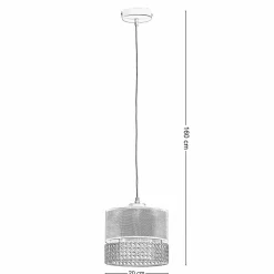 Lampa Wisząca PAGLIA Biały Boho Abażur 1xE27