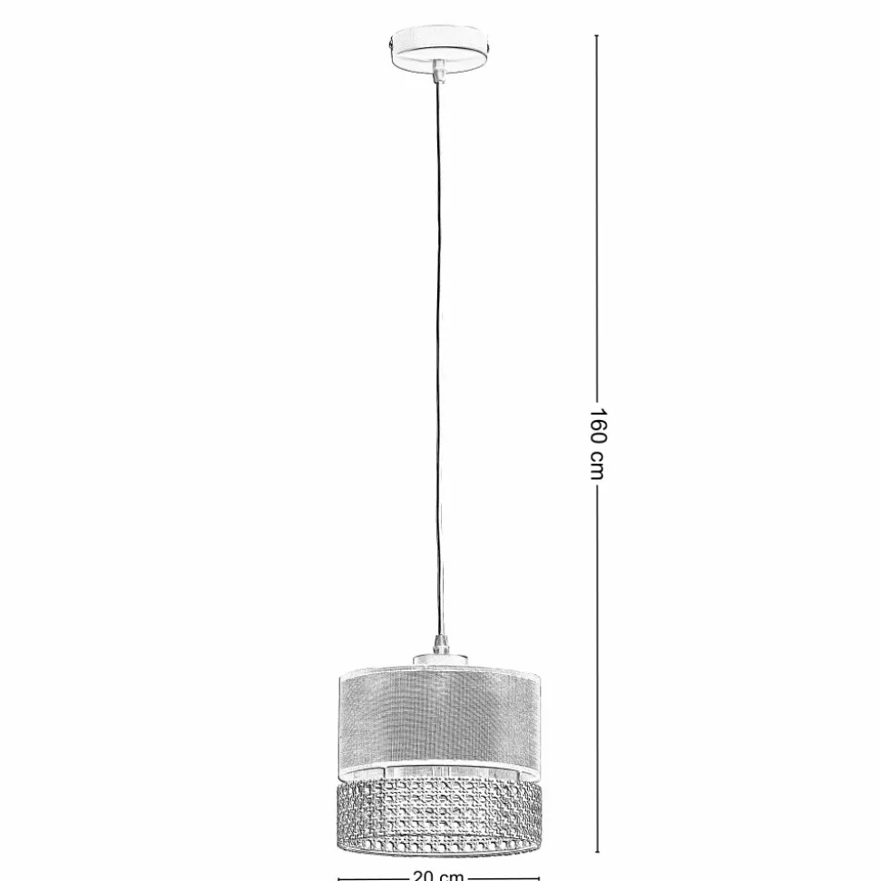 Lampa Wisząca PAGLIA Biały Boho Abażur 1xE27