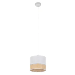 Lampa Wisząca PAGLIA Biały Boho Abażur 1xE27