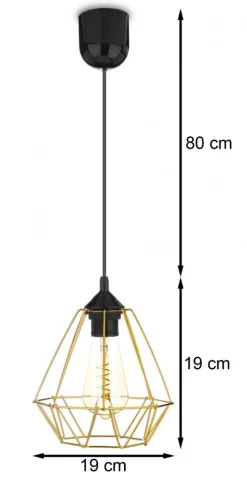 Lampa wisząca Paris Diamond 19 cm złota