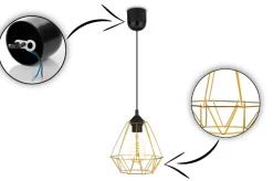 Lampa wisząca Paris Diamond 19 cm złota