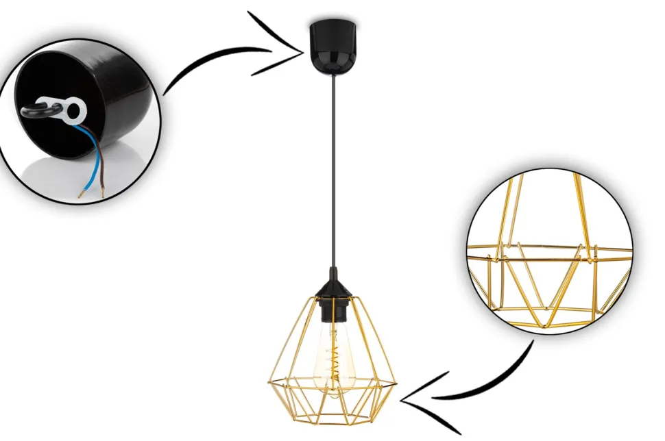 Lampa wisząca Paris Diamond 19 cm złota