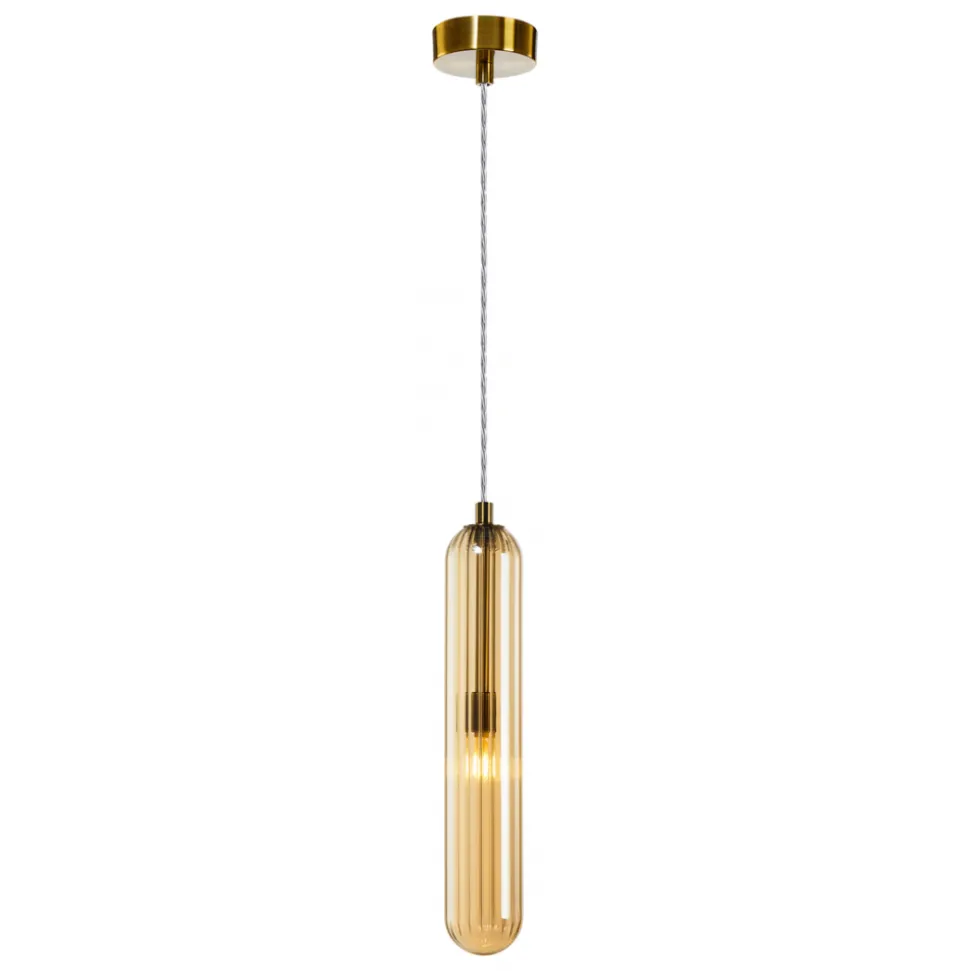 Lampa Wisząca PAX Złoty Szklany Klosz 1xG9 8cm