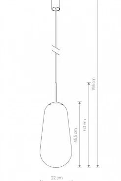 Lampa Wisząca PEAR L Czarny Szklany Klosz 1xE27 22cm
