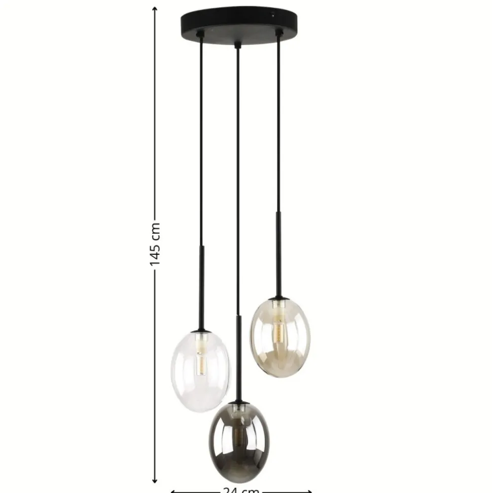 Lampa wisząca PEARL czarna 3xG9