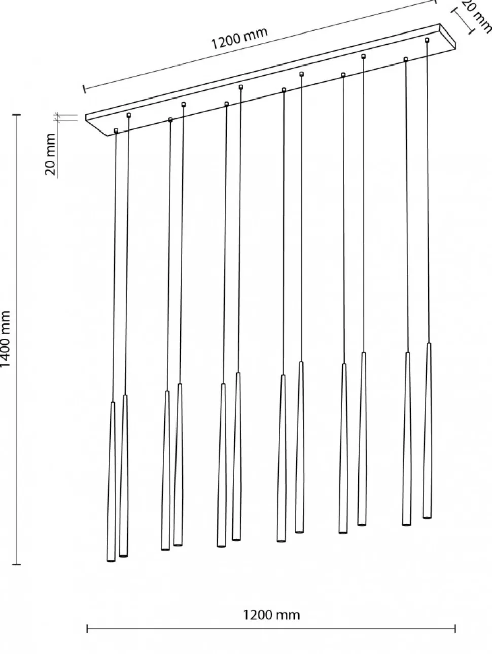 Lampa Wisząca PIANO Brązowy 12xG9