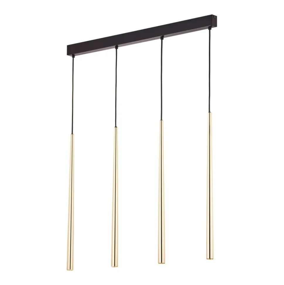 Lampa Wisząca PIANO Czarny Złoty 4xG9