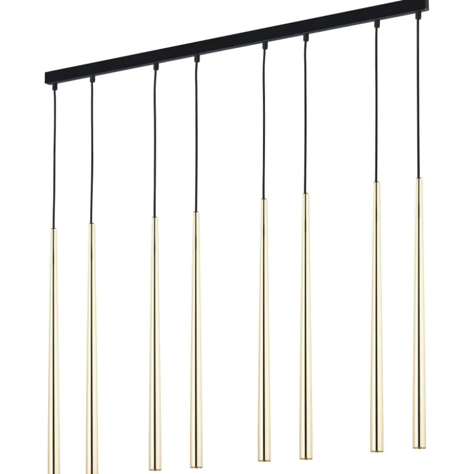 Lampa Wisząca PIANO Czarny Złoty 8xG9