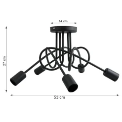 Lampa wisząca Pig Tail nowoczesna czarna