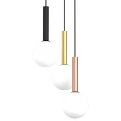 Lampa wisząca PLAY Czarna Szklane klosze 3xG9