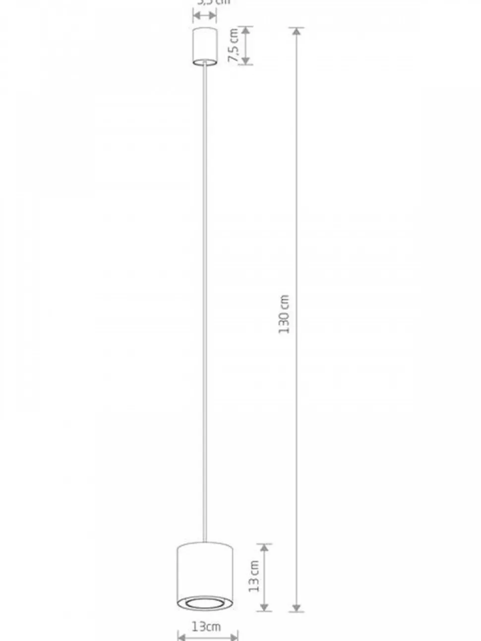 Lampa wisząca POINT DUO szara 1xGU10