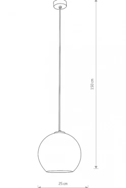 Lampa Wisząca POLARIS Czarny Złoty Szklany Klosz 1xE27 25cm