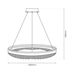 Lampa wisząca PRECIOSA Złota 52W LED 4000K 60cm