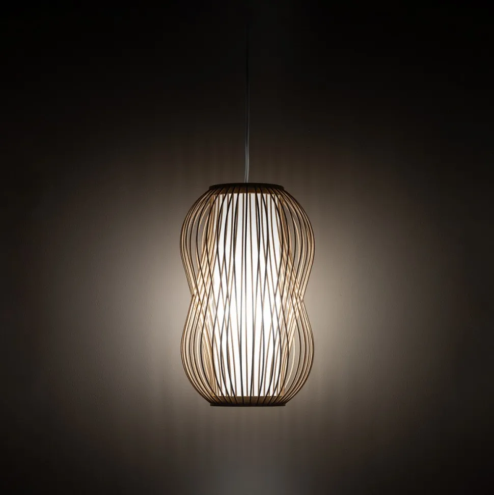 Lampa Wisząca PUKET Biały Brązowy Abażur 1xE27 21cm