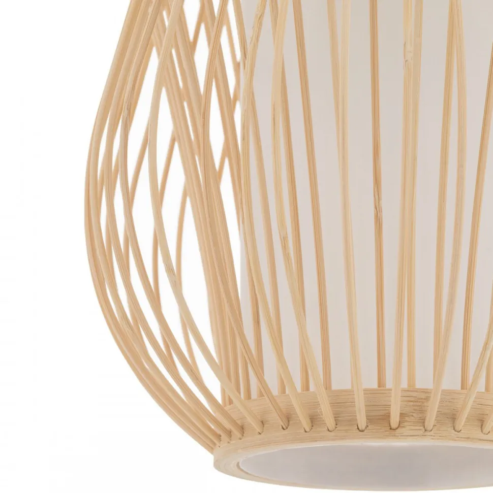 Lampa Wisząca PUKET Biały Brązowy Abażur 1xE27 21cm