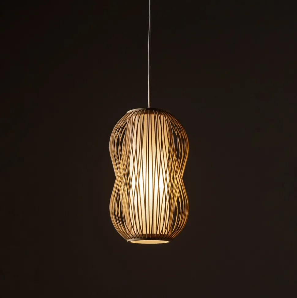 Lampa Wisząca PUKET Biały Brązowy Abażur 1xE27 21cm