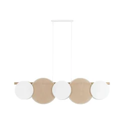 Lampa Wisząca PULSE Biały Brązowy Abażury 5xE27