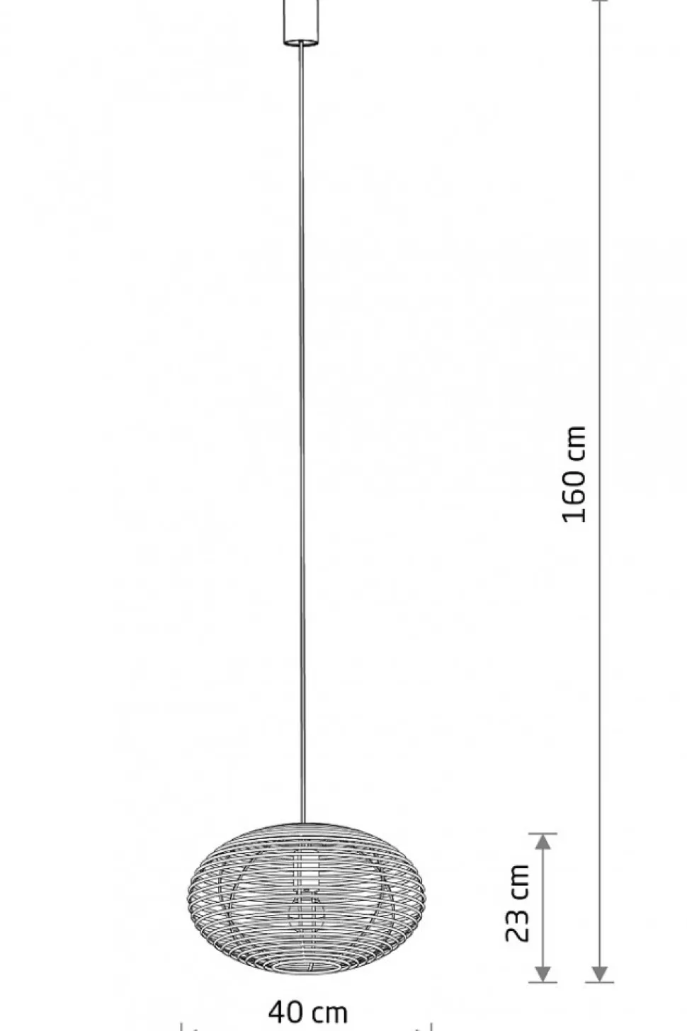 Lampa Wisząca RATTAN Biały Brązowy Abażur 1xE27 40 cm