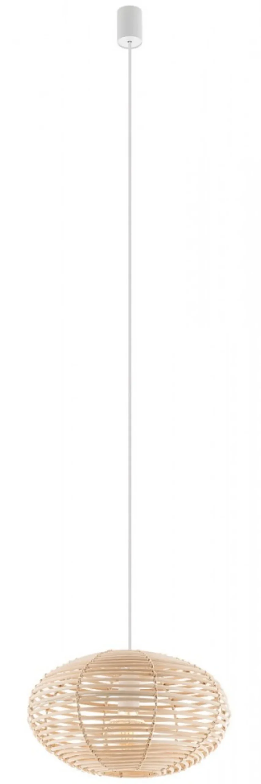 Lampa Wisząca RATTAN Biały Brązowy Abażur 1xE27 40 cm