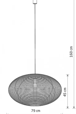 Lampa Wisząca RATTAN Biały Brązowy Abażur 1xE27 79 cm