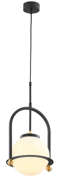 Lampa Wisząca ROSSO Czarny Szklany Klosz 1xE27 23 cm