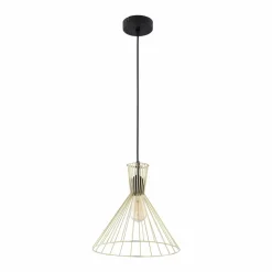 Lampa Wisząca SAHARA Czarny Złoty Metalowy Klosz 1xE27