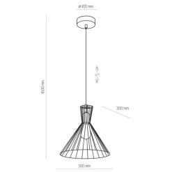 Lampa Wisząca SAHARA Czarny Złoty Metalowy Klosz 1xE27