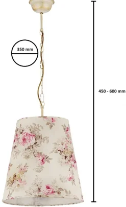 Lampa Wisząca SARA Patyna Beżowy Abażur 1xE27 35 cm