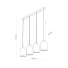 Lampa Wisząca SATIPO Czarny Brązowy Szklane Klosze 4xE27