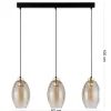 Lampa Wisząca SEBO Czarny Złoty Szklane Klosze 3xE27