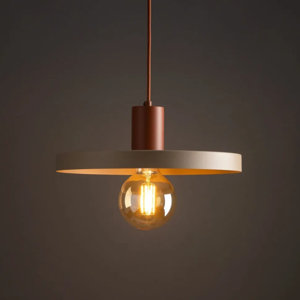 Lampa wisząca SILA ceglasta sabia beżowa 1xE27 40 cm