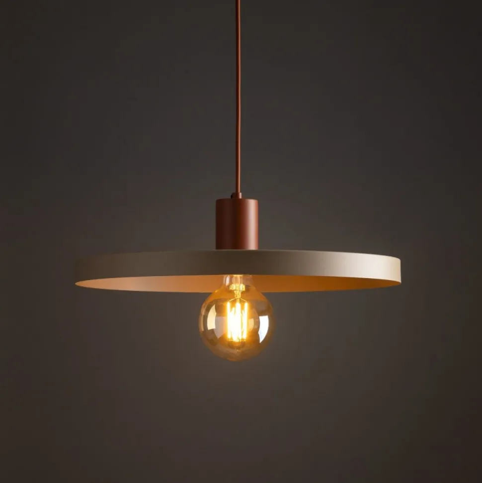 Lampa wisząca SILA ceglasta sabia beżowa 1xE27 40 cm