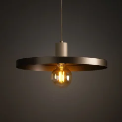 Lampa wisząca SILA sabia beżowa brązowa 1xE27 40 cm
