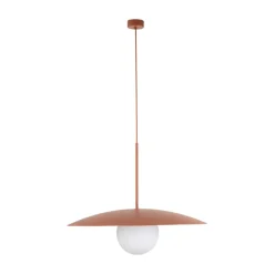Lampa wisząca SLATE ceglasta klosz biały 1xE27