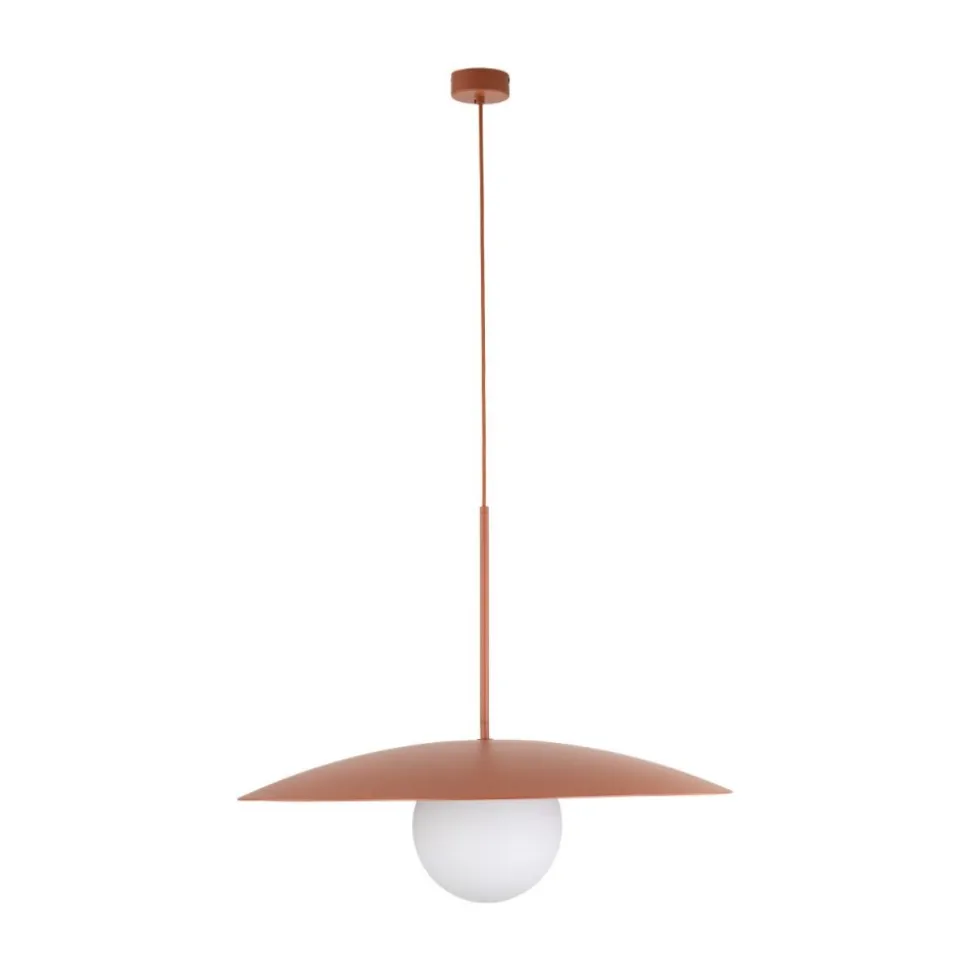 Lampa wisząca SLATE ceglasta klosz biały 1xE27