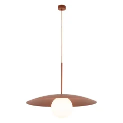 Lampa wisząca SLATE ceglasta klosz biały 1xE27