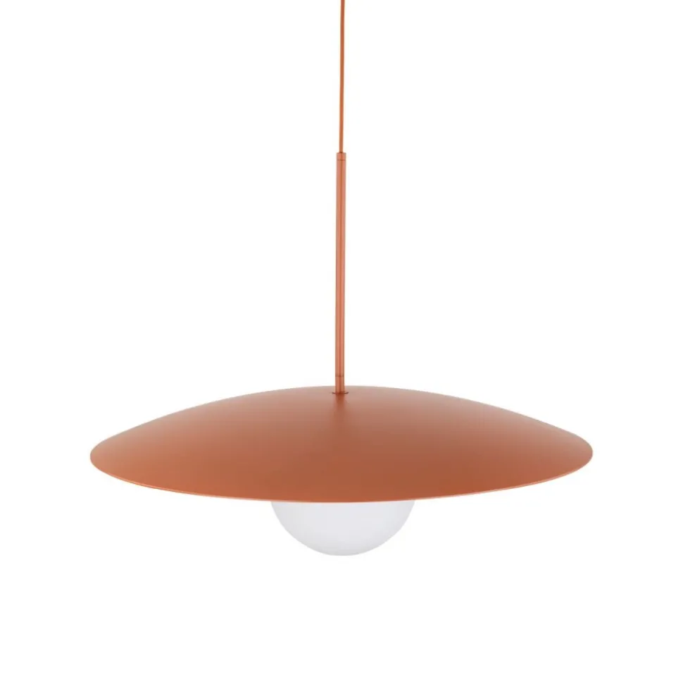 Lampa wisząca SLATE ceglasta klosz biały 1xE27