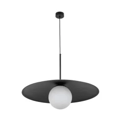 Lampa wisząca SLATE czarna klosz biały 1xE27