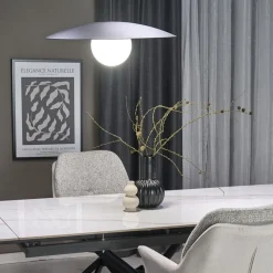Lampa wisząca SLATE czarna klosz biały 1xE27