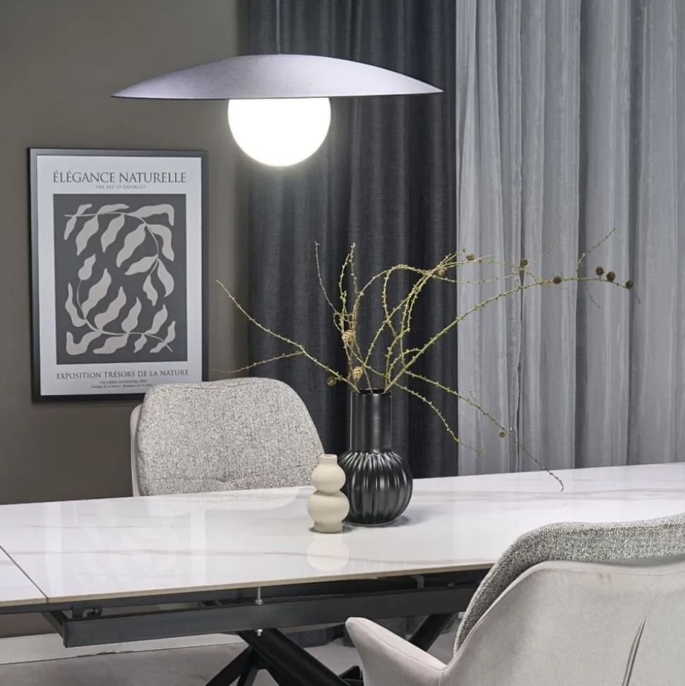Lampa wisząca SLATE czarna klosz biały 1xE27