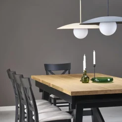 Lampa wisząca SLATE czarna klosz biały 1xE27