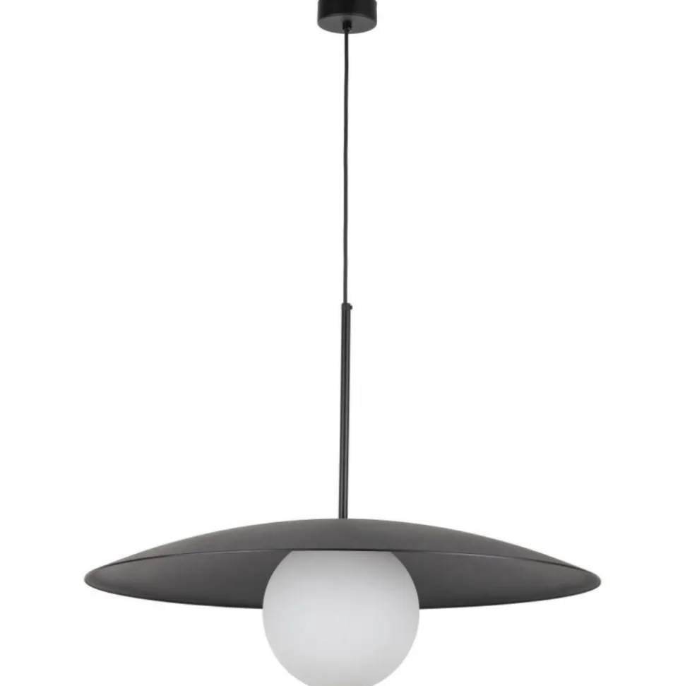 Lampa wisząca SLATE czarna klosz biały 1xE27