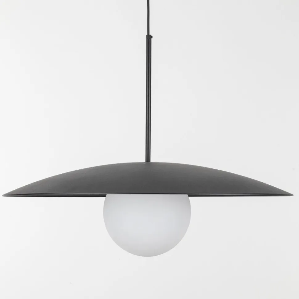 Lampa wisząca SLATE czarna klosz biały 1xE27