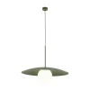 Lampa wisząca SLATE zielona klosz biały 1xE27